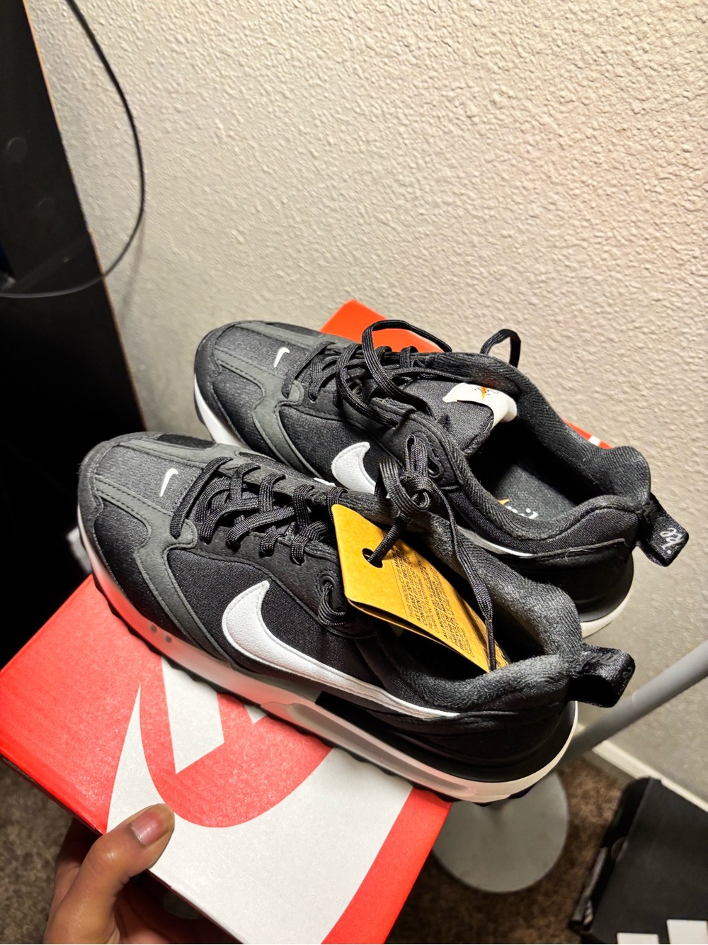 Nike Women's Black and White Low-Top Sneakers